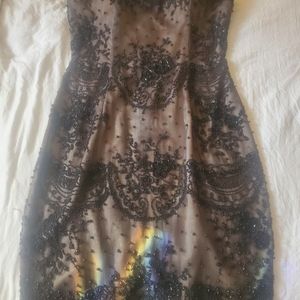 Hand beaded mini dress